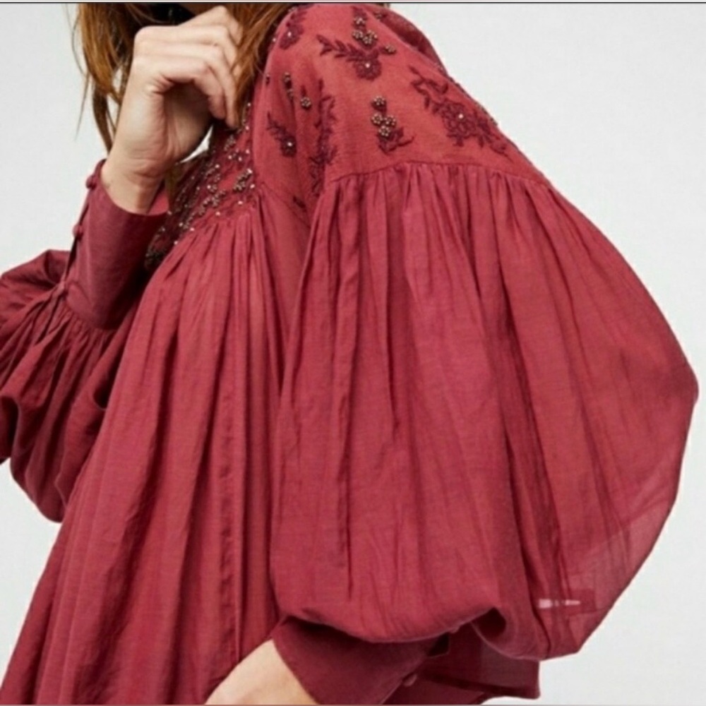 Free People Have It My Way embroidered top is a long-sleeve blouse. Size S. - Picture 2 of 9